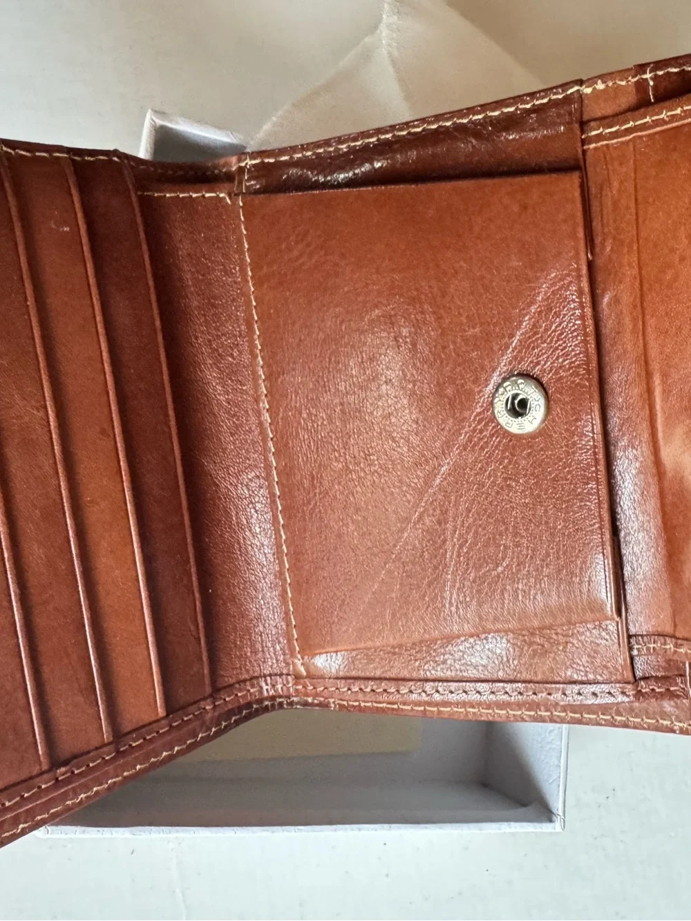Dior Men’s Tan and Brown Ribbed Leather Wallet